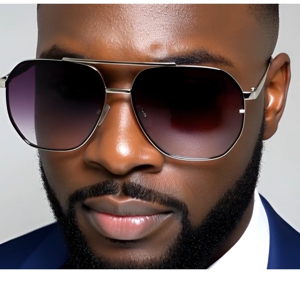 Aviator Sunglasses Silver Frame Fashion Shades Trendy Classic Retro Metal Shades